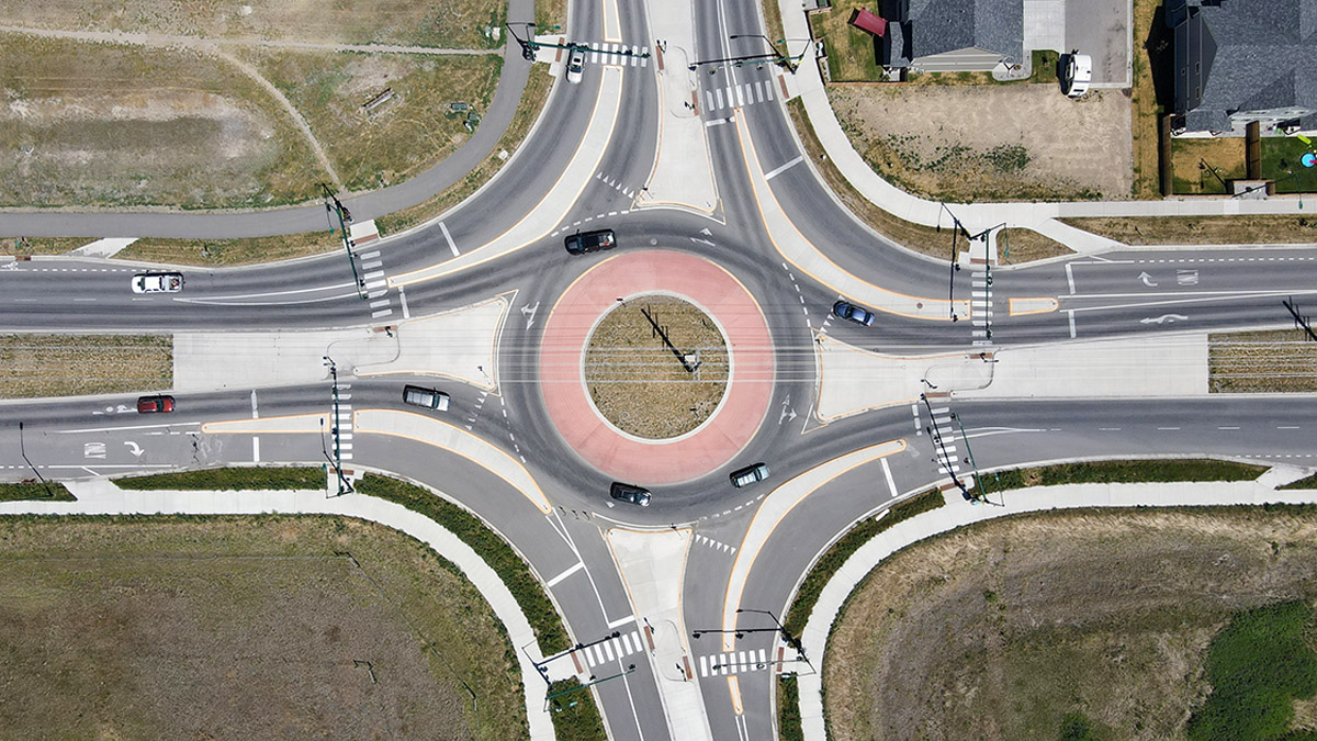 Oak St Davis Ln Bozeman Mt Roundabout Aerial